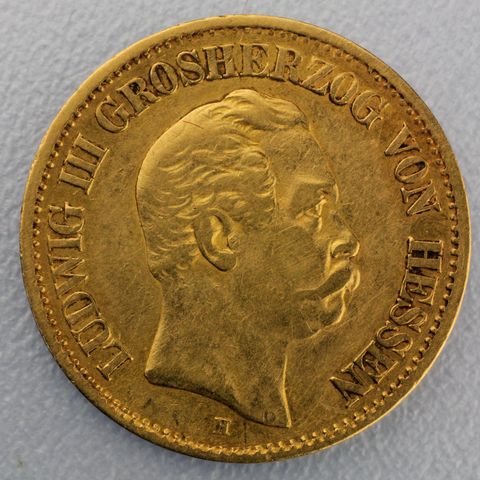 10 Reichsmark Goldmünze Ludwig III - Hessen - Prägejahre 1875, 1876, 1877 Jäger Nr. 216