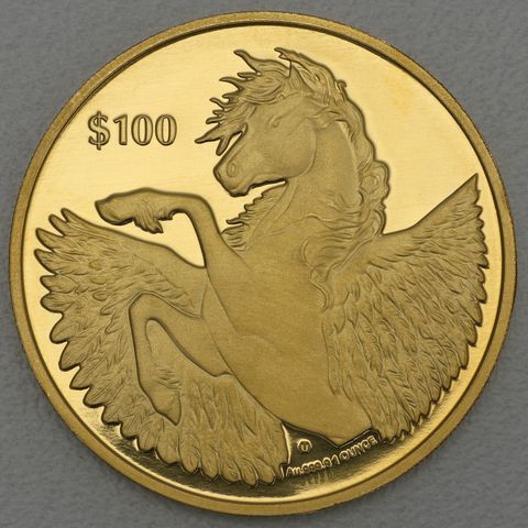 Goldmünze 100 Dollar British Virgin Islands 2021 - Pegasus (999er Feingold)