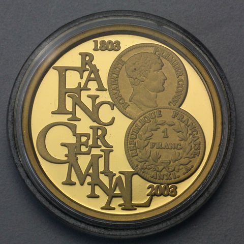 100 Euro Goldmünzen Belgien 2003 Franc Germinal