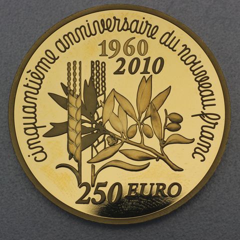 Goldmünze 250 Euro Frankreich 2010 - 50 Jahre neuer Franc