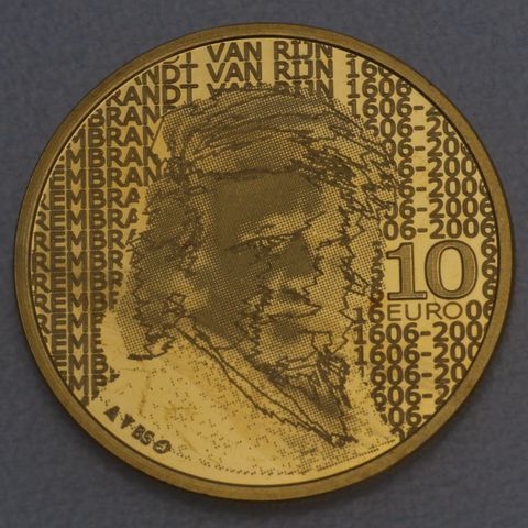 Goldmünze 10 Euro Niederlande 2006 Rembrandt