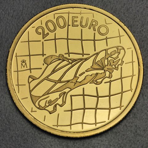 Goldmünze 200 Euro Spanien 2002 Fußball WM