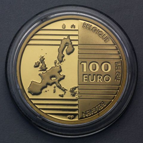 100 Euro Goldmünzen Belgien 2002 EU Gründerväter