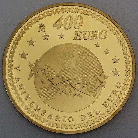 Goldmünze 400 Euro Spanien 2007 5 jähriges Jubiläum des Euros