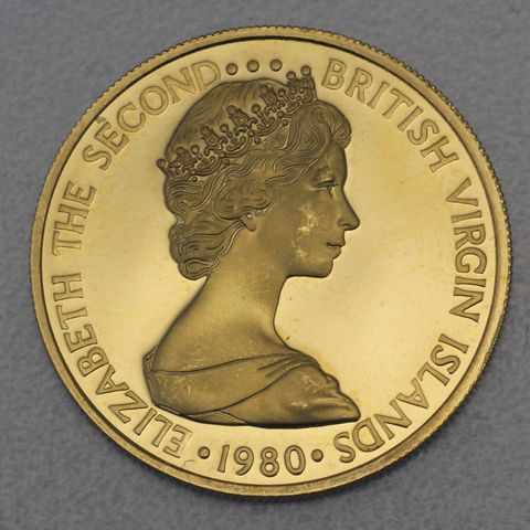 Goldmünze 100 Dollar British Virgin Islands 1980 - Sir Francis Drake (900er Feingold)