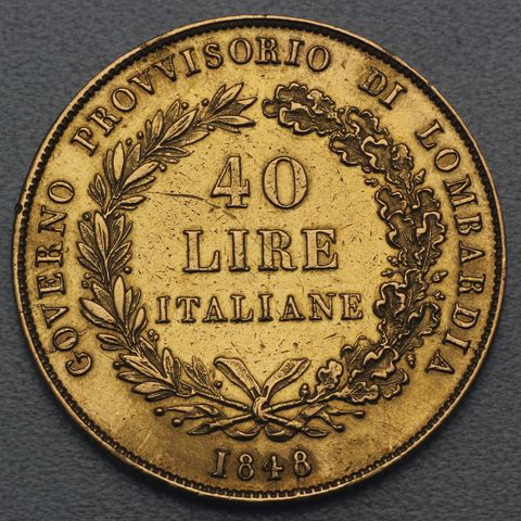 40 Lire Italia Liebera Lombardia 1848