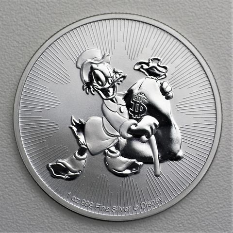 Silbermünze 1oz Niue Dagobert Duck 2018