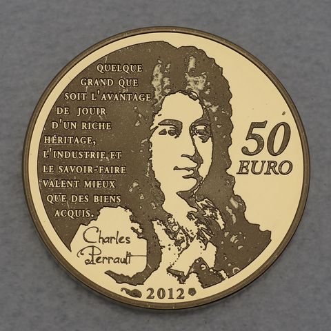 Goldmünze 50 Euro Frankreich 2012 - Der gestiefelte Kater