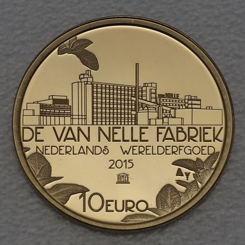 Goldmünze 10 Euro Niederlande 2015 Van Nelle Fabrik