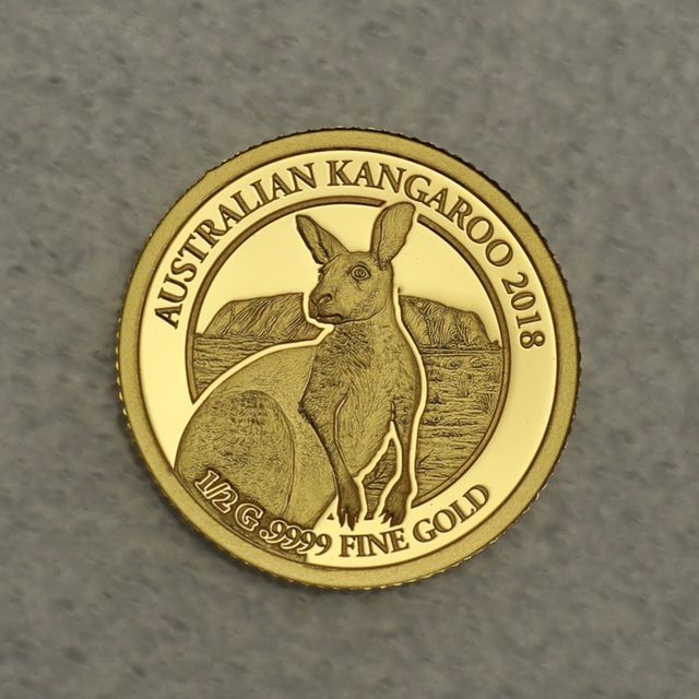 Goldmünze 10 Dollars Salomonen 2018 - Australian Kangaroo 1/2g  Feingold