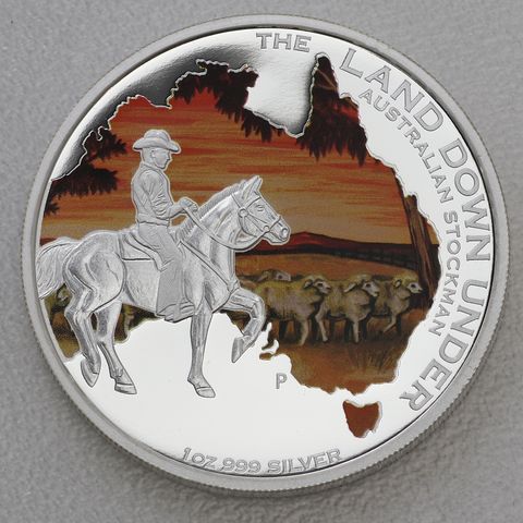 Silbermünze 1oz Australien Land down under - 2014 Stockman