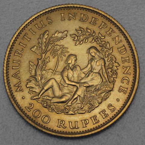 Goldmünze 200 Rupees 1/2oz (22 Karat) Mauritius Unabhängigkeit