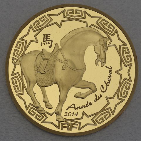 Goldmünze 200 Euro Frankreich 2014 - Lunar Pferd