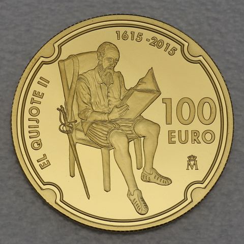 Goldmünze 100 Euro Spanien 2015 400. Jahrestag der Veröffentlichung von Don Quijote