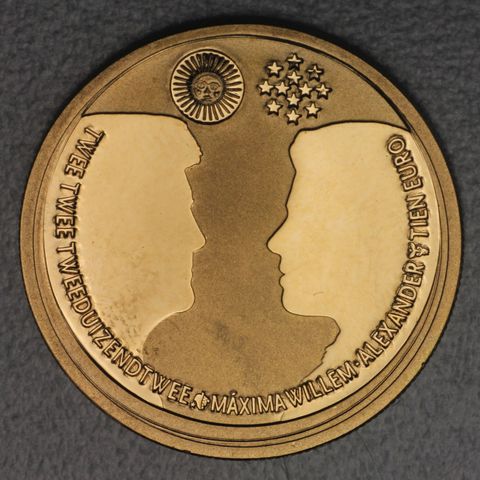 Goldmünze 10 Euro Niederlande 2002 Willem und Maxima