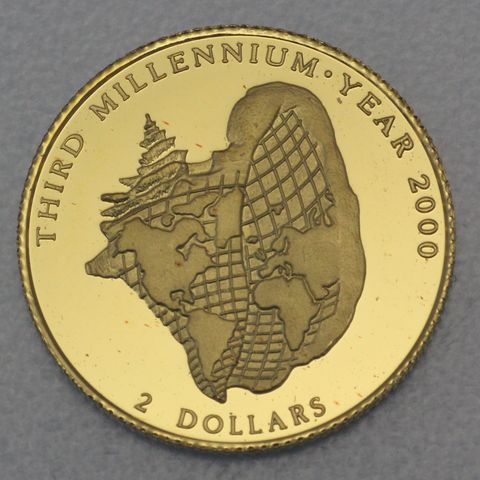 2 Dollar Goldmünze der Bahamas 1996 