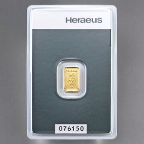 1g Goldbarren Heraeus