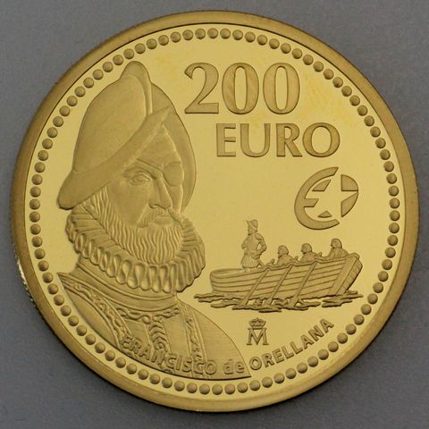 Goldmünze 200 Euro Spanien 2011 Spanische Entdecker Francisco de Orellana