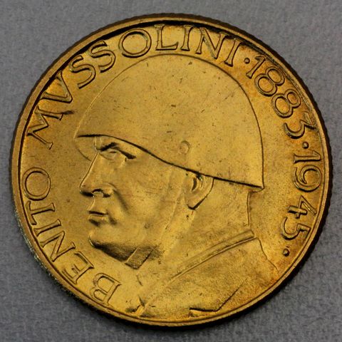 20 Lire Goldmünze Italien Mussolini - Inoffizielle Privatprägung