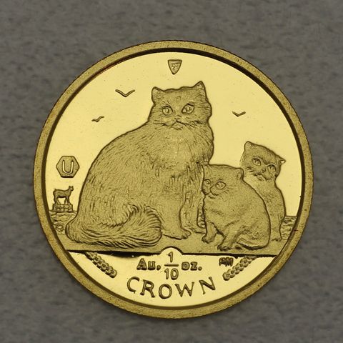 Goldmünze 1/10oz Isle of Man Cat Katzen 2007 - Ragdoll Cat & Kittens