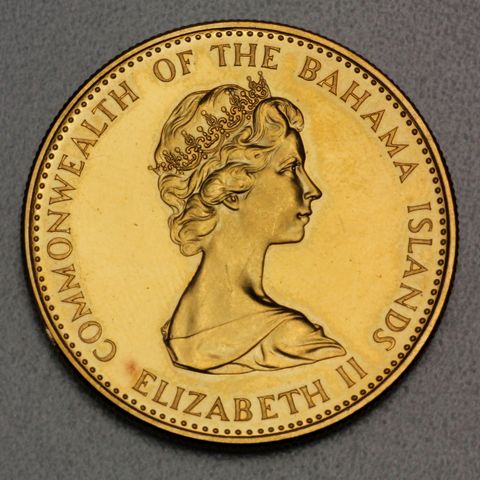 100 Dollar Goldmünze der Bahamas 1971 aus 39,94g 22K Gold