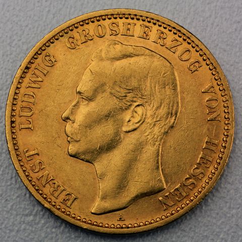 20 Reichsmark Goldmünze Ernst Ludwig - Hessen - Prägejahre 1896 bis 1903 Jäger Nr. 225