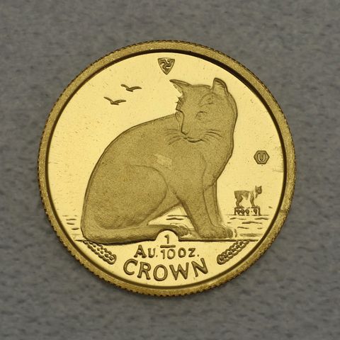 Goldmünze 1/10oz Isle of Man Cat Katzen 1990 - N.Y. Alley Cat