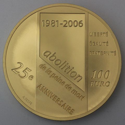 Goldmünze 100 Euro Frankreich 2006 - Abolition