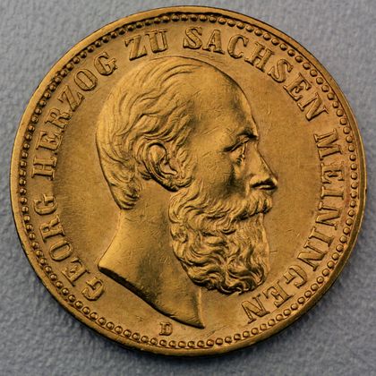 20 Reichsmark Goldmünze Georg II - Sachsen - Meiningen