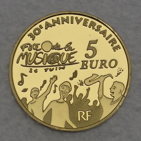 Goldmünze 5 Euro Frankreich 2011 - 30 Jahre Fete de la Musique